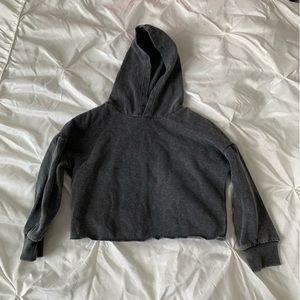 Art Class Raw Edge Grey Cropped Hoodie Girls XS